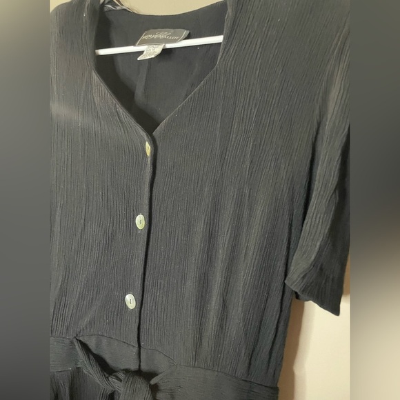 Molly Malloy Vintage Black Button-Down Jumpsuit Size 16 - Picture 3 of 6
